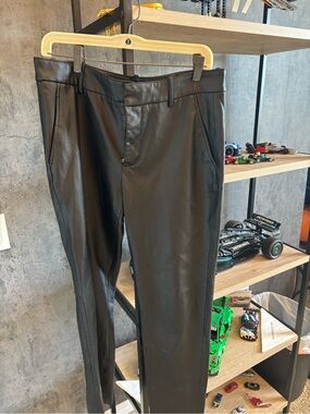 Zara Black Faux Leather Dress Pants for Women